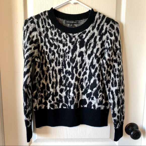 BANANA REPUBLIC Petite Wool and Alpaca Blend Leopard Print Sweater—SZ XS… - Picture 10 of 12